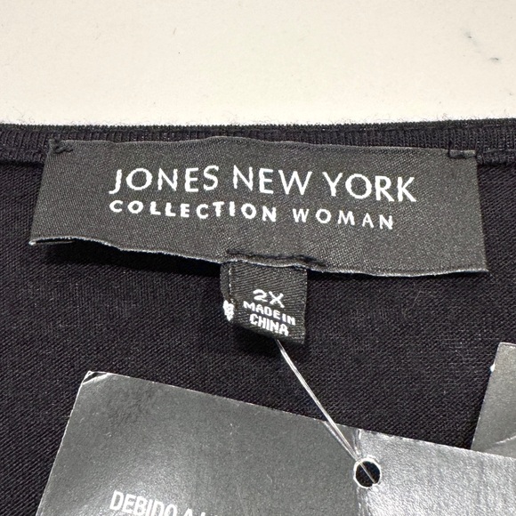 Jones New York Black Sequin Sleeveless Drape Top NWT - Picture 7 of 10